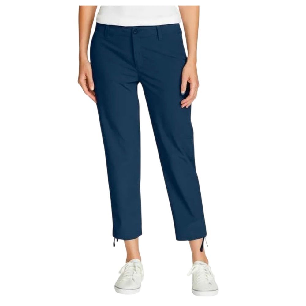 Eddie Bauer NWOT Stretch Ripstop Crop Blue StormRepel DWR Cargo Pants 16